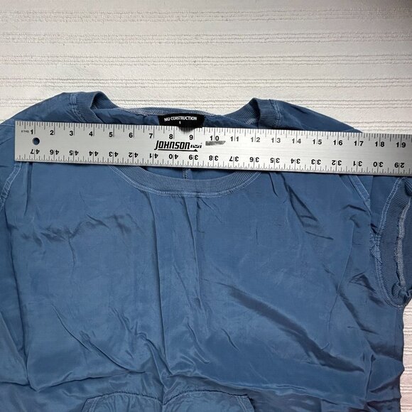 NU Construction Womens Small Blue Short Sleeves Scoop Neck Front Pocket Top - Picture 6 of 8